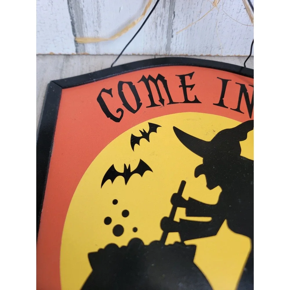 Halloween come in for a spell witch sign unique wall home decor cauldron